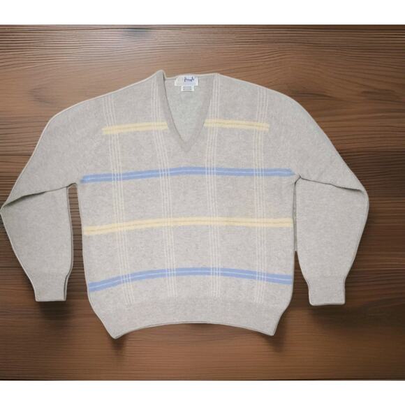 Pringle of Scotland Argyle lamb Wool Knit Jumper Sweater Pullover Size 46